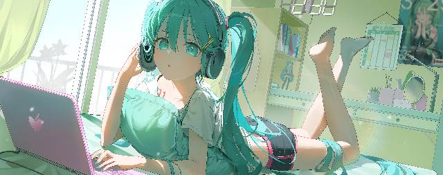 初音未来, vocaloid, 插画, young girl, 双马尾, VOCALOID 500收藏